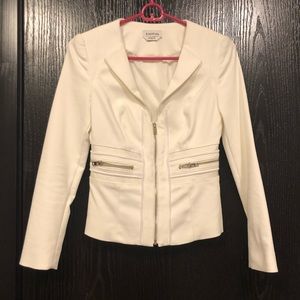 Bebe white jacket/blazer with zippers